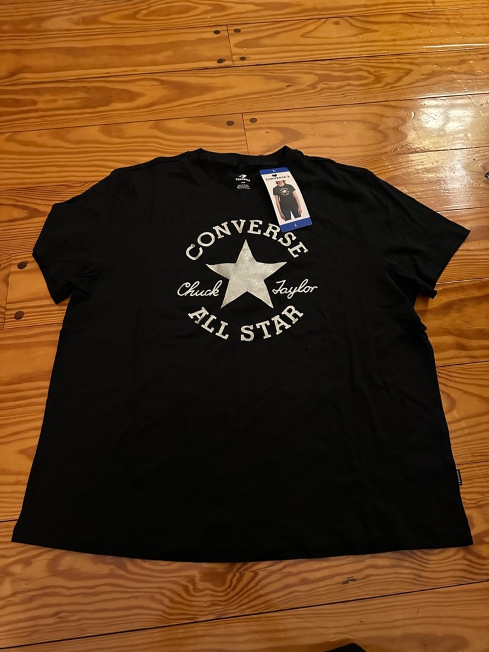 Converse Black Tee with White Star Logo